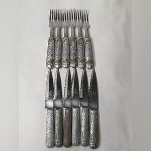 Vintage Acero Inoxidable Argentina Stainless Steel Silverware Flatware Set Of 12